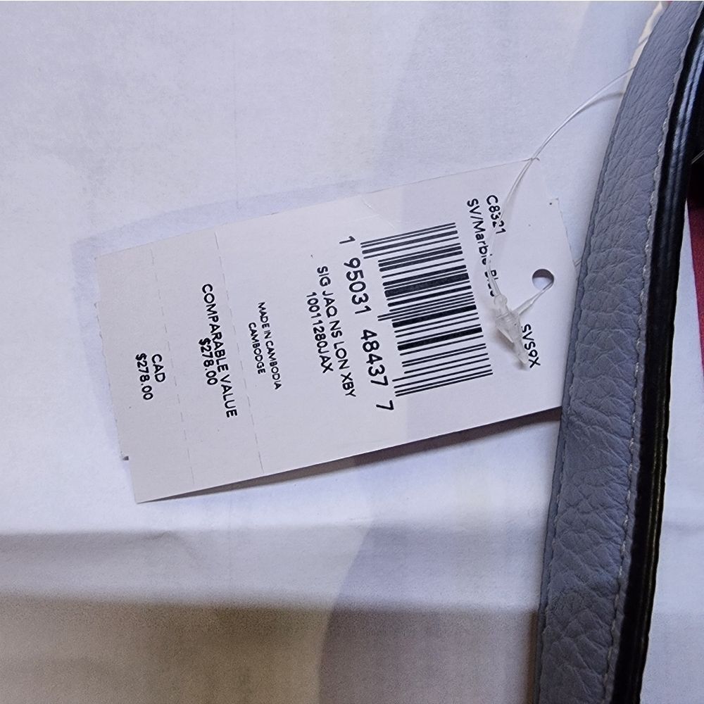 NWT Coach C8321 North/South Lonnie Crossbody In Signature Jacquard Marble Blue - Picture 4 of 4